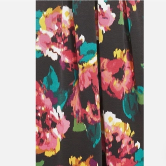 Eliza J Marlow Black 3/4 Length Sleeve Floral Scoop Neck Gown Size 2 Bow Modest - Picture 3 of 16